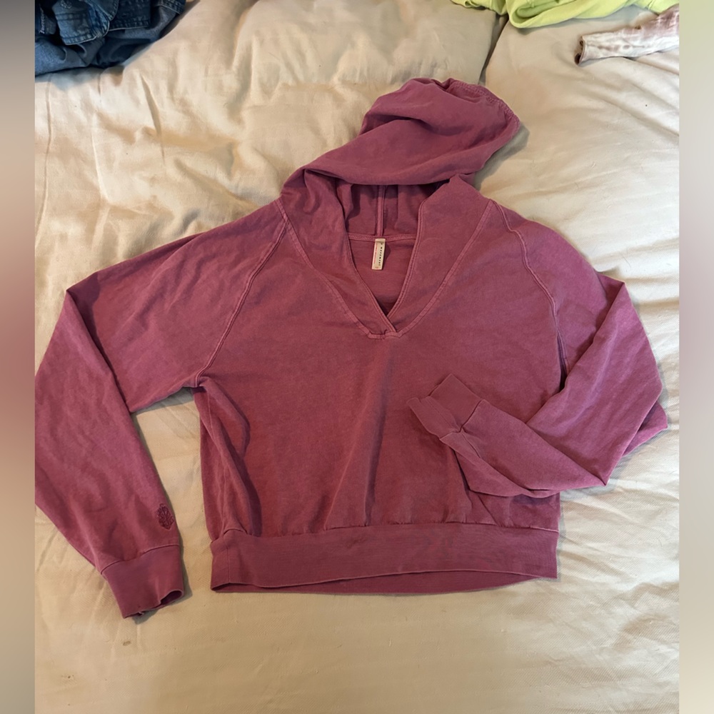 Free People Movement cotton lightweight cropped hoodie